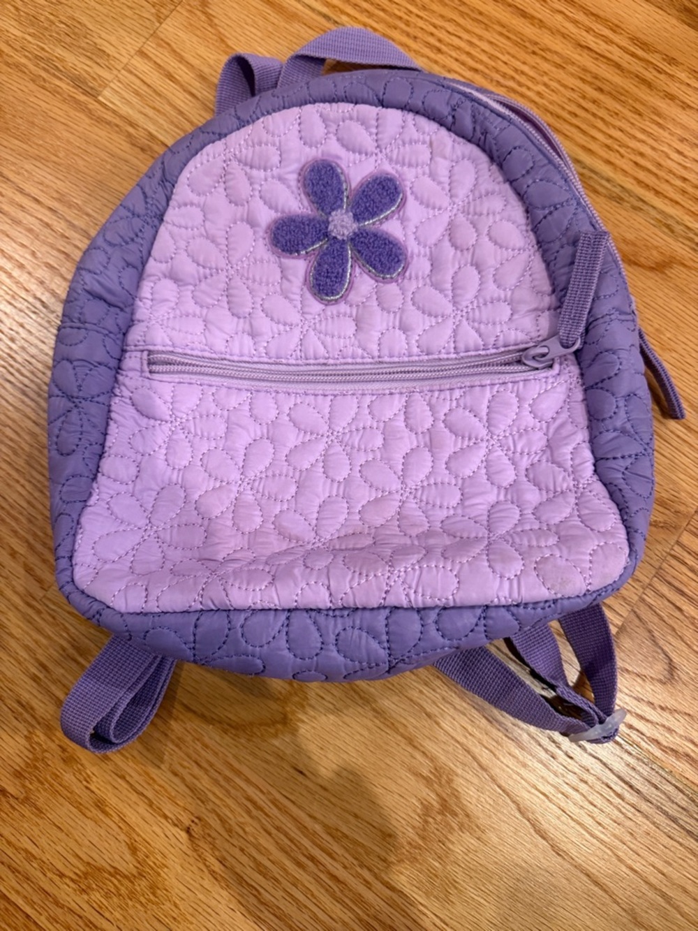 Kids Quilted Purple Flower Backpack - Lilac & Violet